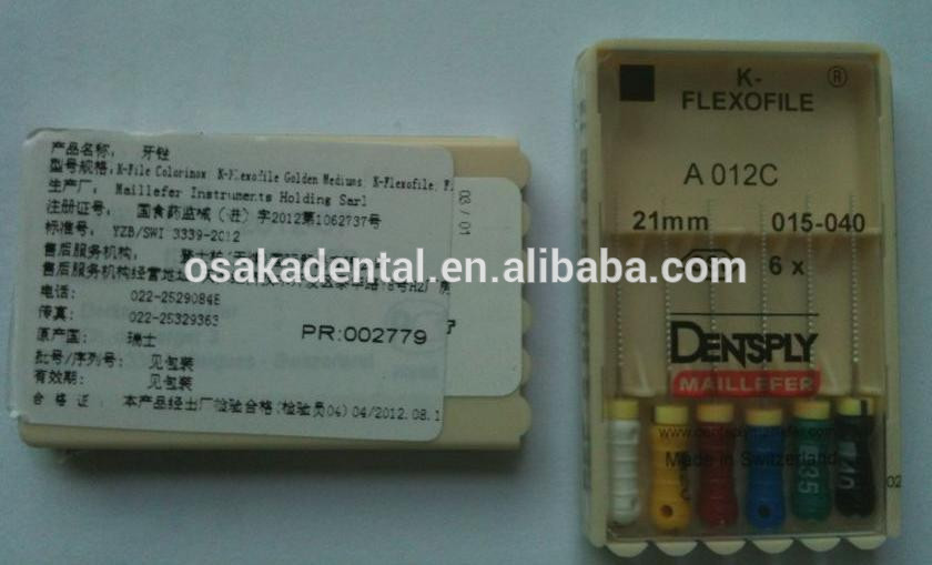 Limes dentaires originales en acier inoxydable Dentsply K Flexo Files limes canalaires / limes dentaires / perceuse dentaire