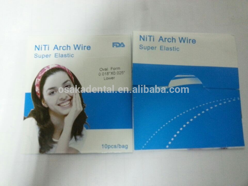 Matériel orthodontique de fil de voûte NiTi super élastique rond / fil niti dentaire / matériau orthodontique dentaire