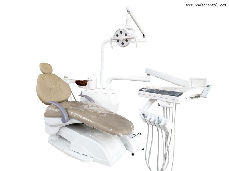 Chaise dentaire 6 lampe LED avec 9 mémoire avec plateau d'instrument de type tactile avec plateau d'assistance tactile et siège plus grand
