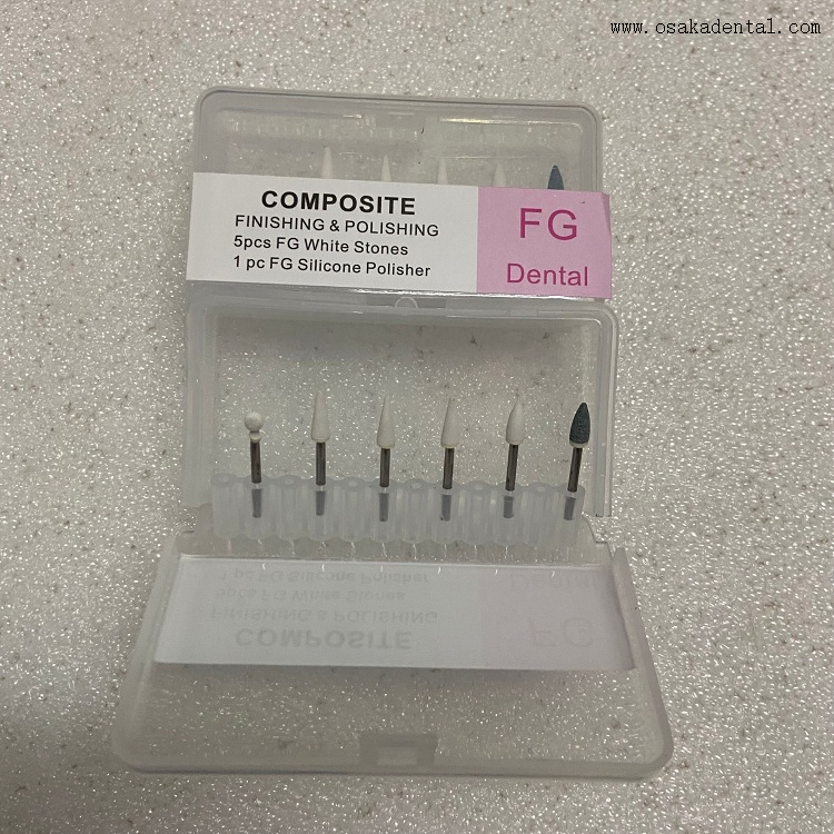 Kits de fraises de finition et de polissage composites dentaires/pierre blanche OSA-FG01