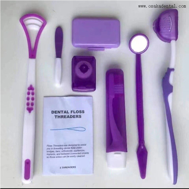 Kit d'orthodontie dentaire jetable avec 8 accessoires