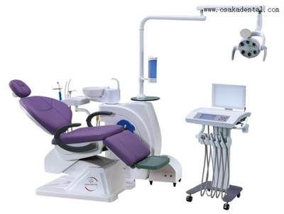 Chaise dentaire grande largeur avec contrôle d'assistance et bras unique et en cuir microfibre