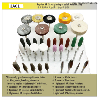 Kit de métal ou d'alliage dentaire HP pour le meulage ou le polissage